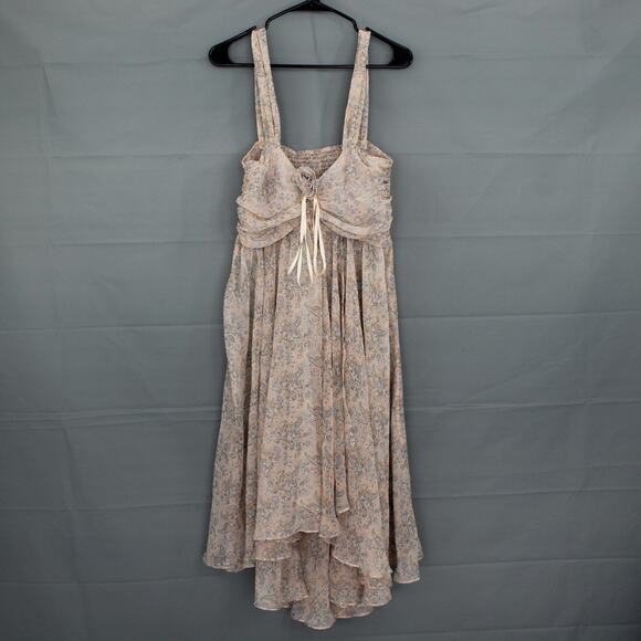 Victorias Secret Dress Large Asymmetrical Ruched Floral Nightgown Coquette Fairy - Picture 1 of 7